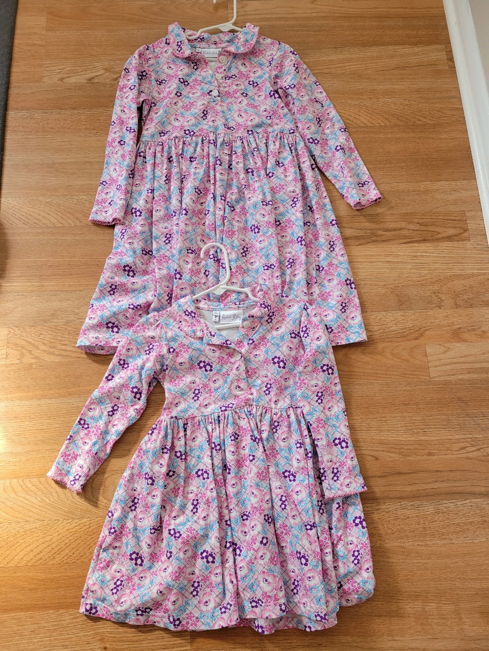 Rachel Riley Pink Floral Long-Sleeve Girls' Dress (Pair)